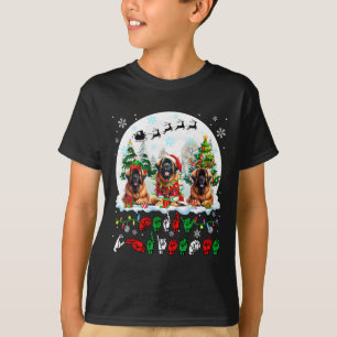 Merry Christmas Asl Sign Language Three Santa Leon T-Shirt