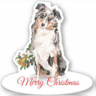 Merry Christmas Australian Shepherd Custom Vinyl