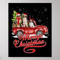 Merry Christmas Australian Shepherd Santa Reindeer