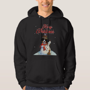 Merry Christmas Australian Shepherd Snowman Dog Lo Hoodie
