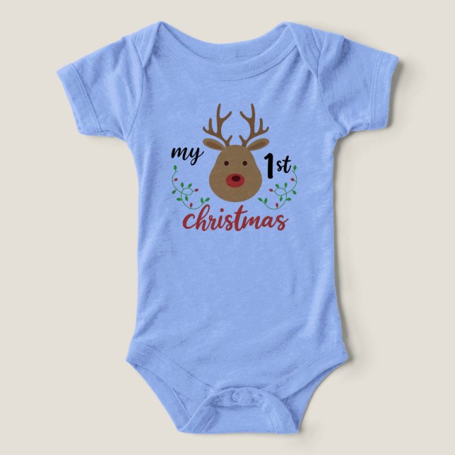 Merry Christmas Baby 1st” T-Shirt. (Design Front)