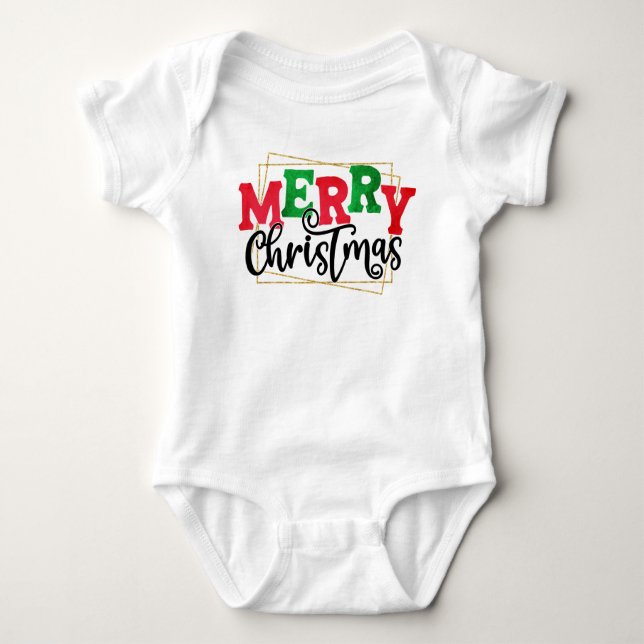 Merry Christmas  Baby Bodysuit (Front)
