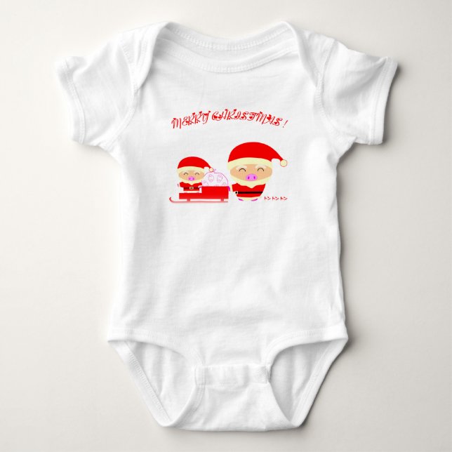 Merry christmas baby bodysuit (Front)