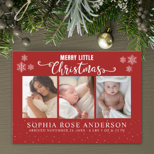 Merry Christmas, Baby First Collage Photos Holiday Card