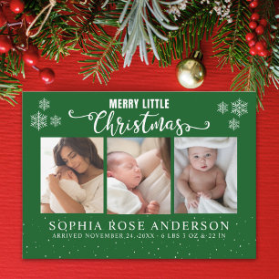 Merry Christmas, Baby First Collage Photos Holiday Card