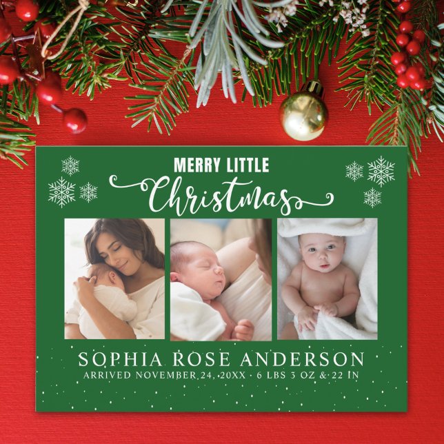 Merry Christmas, Baby First Collage Photos Holiday Card (Creator Uploaded)