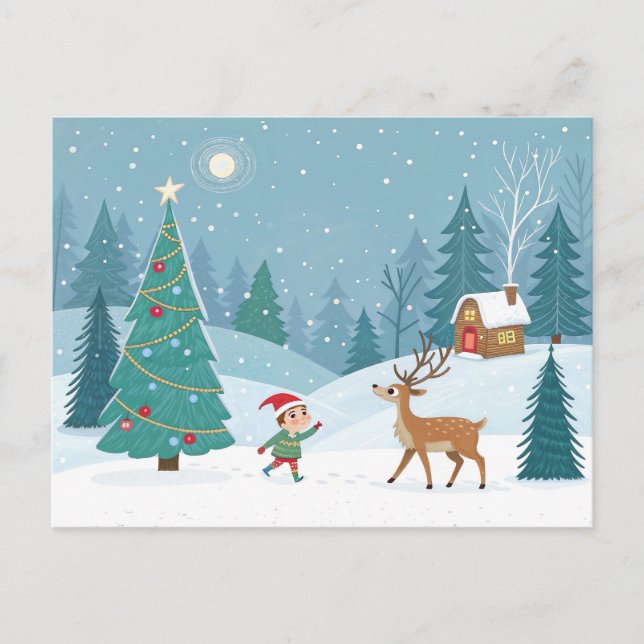Merry Christmas background Holiday Postcard (Front)