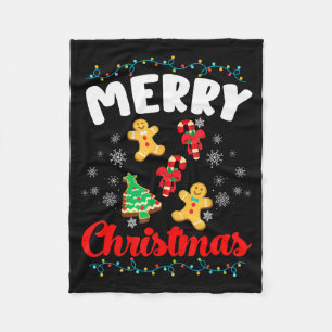 Merry Christmas Bakers With Cookies - Merry Christ Fleece Blanket