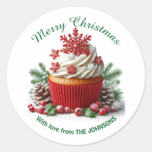 Merry Christmas Bakery Cupcake With love Sticker