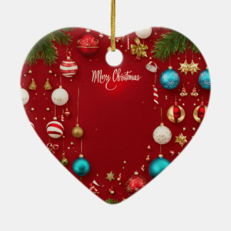 Merry Christmas Ball Ceramic Ornament
