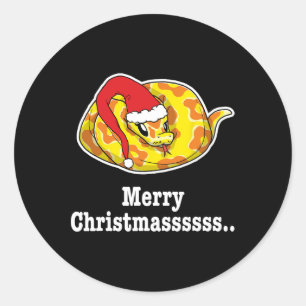 Merry Christmas Ball Python Tee Snake Lover  Classic Round Sticker
