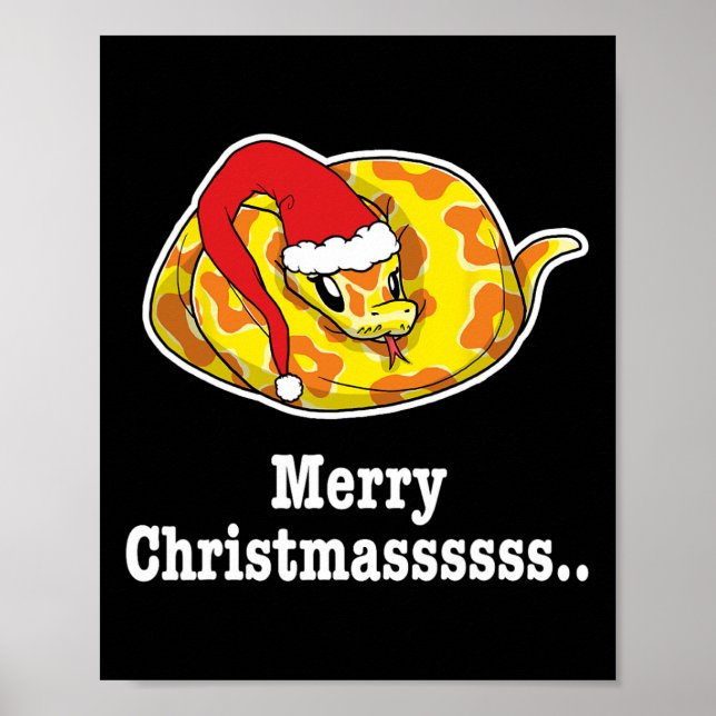 Merry Christmas Ball Python Tee Snake Lover  Poster (Front)
