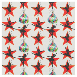 MERRY CHRISTMAS BALLERINA DESIGN FABRIC
