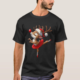 Merry Christmas Ballet Reindeer Dancing Ballet Tea T-Shirt