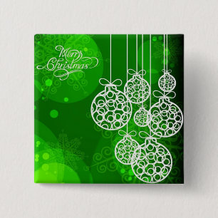 Merry Christmas Balls 2 15 Cm Square Badge