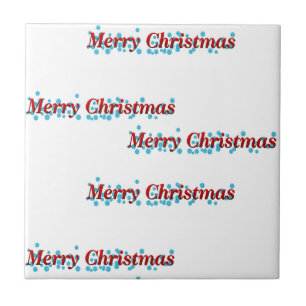 Merry Christmas banner with snowflakes and red tex Tile