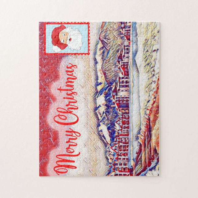 Merry Christmas Bansko Bulgaria Jigsaw Puzzle (Vertical)