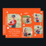 Merry Christmas Baseball Sport 5 Photo Family Name<br><div class="desc">Merry Christmas Baseball Sport 5 Photo Family Name Modern Christmas Cards features a photo collage of five of your favourite photos with your the text "Wishing you a Merry Christmas... and a grand slammin' New Year" in elegant white script. Personalise by editing the text in the text boxes provided. Perfect...</div>