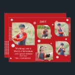 Merry Christmas Baseball Sport 5 Photo Family Name<br><div class="desc">Merry Christmas Baseball Sport 5 Photo Family Name Modern Christmas Cards features a photo collage of five of your favourite photos with your the text "Wishing you a Merry Christmas... and a grand slammin' New Year" in elegant white script. Personalise by editing the text in the text boxes provided. Perfect...</div>