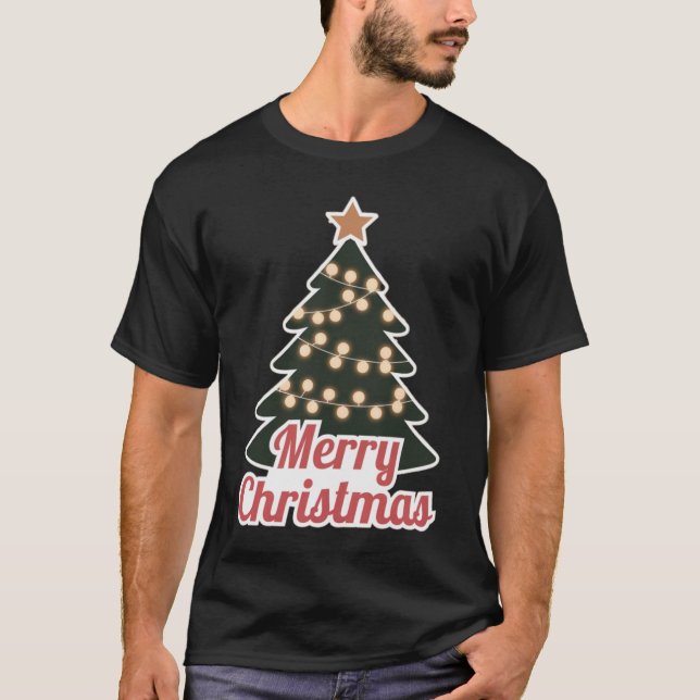 Merry Christmas Basic Dark T-Shirt: Festive New Mo T-Shirt (Front)