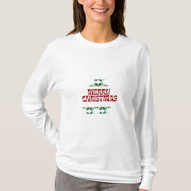 Merry Christmas Basic Long Sleeve Women's T-Shirt (Front)