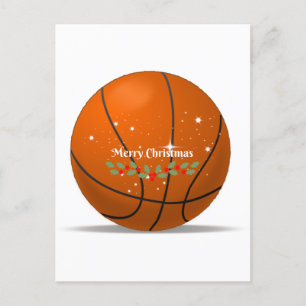 Merry Christmas Basketball Holiday Postcard