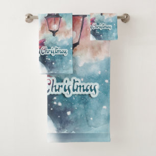 Merry Christmas Bath Towel Set