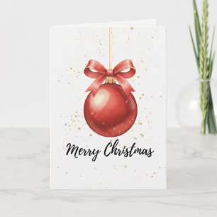Merry Christmas Bauble Card Red Ornament
