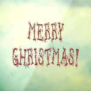 Merry Christmas Baubles Stars Home & Store Vinyl