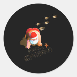 Merry Christmas - Beach Christmas Classic Round Sticker