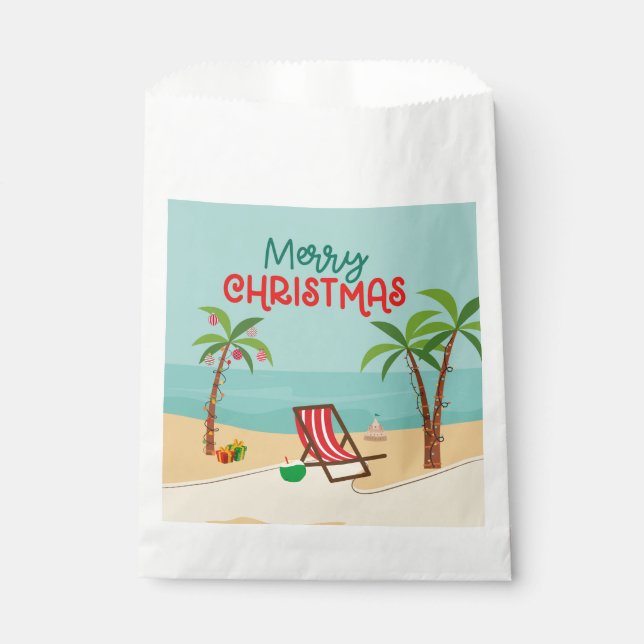 Merry Christmas Beach  Favour Bags (Front)