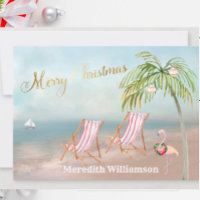 Merry Christmas Beach Flamingo Budget FLAT Holiday