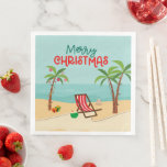Merry Christmas Beach Party Napkin<br><div class="desc">A festive Christmas design for celebrating the hoiidays at the beach.</div>