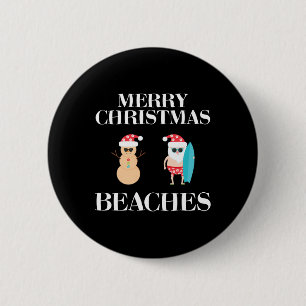 Merry Christmas Beaches Florida Family Vacation 6 Cm Round Badge