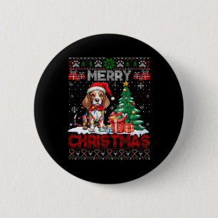 Merry Christmas Beagle Dog Lover Ugly Xmas Sweater 6 Cm Round Badge