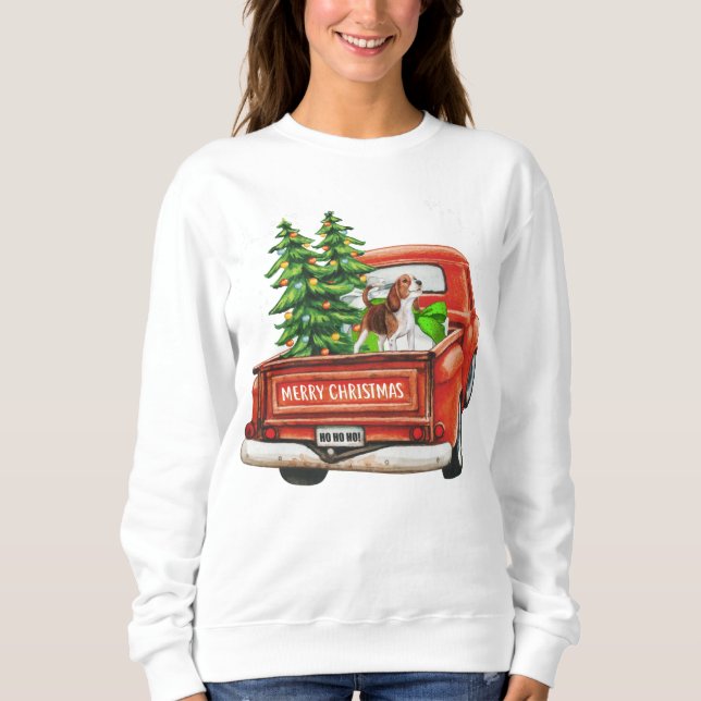Merry Christmas Beagle Dog  Sweatshirt (Front)