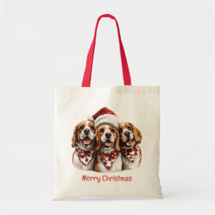 Merry Christmas Beagle Dogs Tote Bag