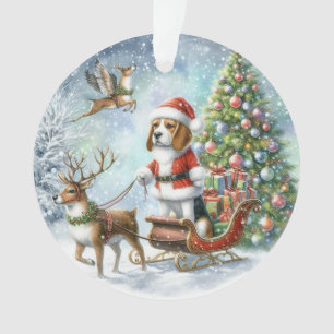 MERRY CHRISTMAS BEAGLE ORNAMENT