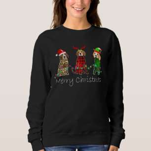Merry Christmas Beagle Reindeer Elf Santa Hat Fair Sweatshirt