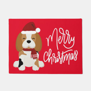 Merry Christmas   Beagle Santa Claus Doormat