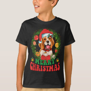 Merry Christmas Beagle Santa Hat Dog Lover Ugly Sw T-Shirt