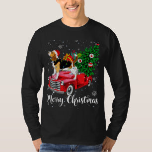 Merry Christmas Beagle Santa Light Red Truck Xmas T-Shirt
