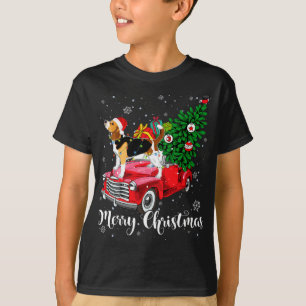 Merry Christmas Beagle Santa Light Red Truck Xmas  T-Shirt