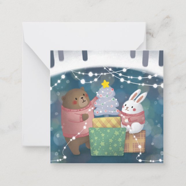 Merry Christmas: Bear & Bunny Card (Front)