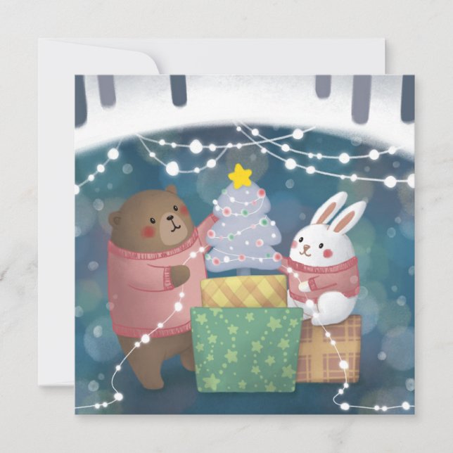 Merry Christmas: Bear & Bunny Card (Front)
