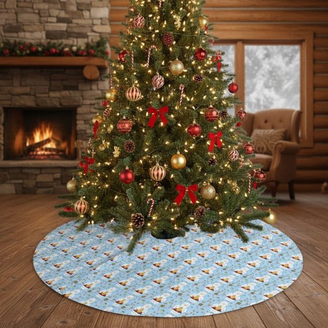 Merry Christmas Beekeeper Pattern Brushed Polyester Tree Skirt (Creator Uploaded)