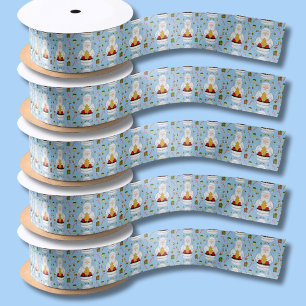 Merry Christmas Beekeeper Pattern Satin Ribbon