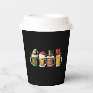 Merry Christmas Beers Drinking Santa Beer Lover  Paper Cups