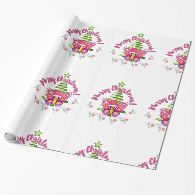 Merry Christmas Beetle Wrapping Paper (Unrolled)