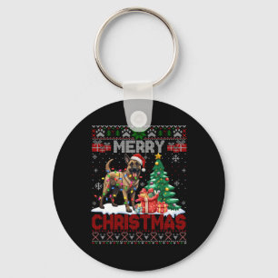 Merry Christmas Belgian Malinois Dog Lover Ugly Xm Key Ring